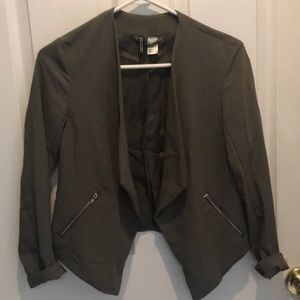 Olive green zipper jacket from H&M used